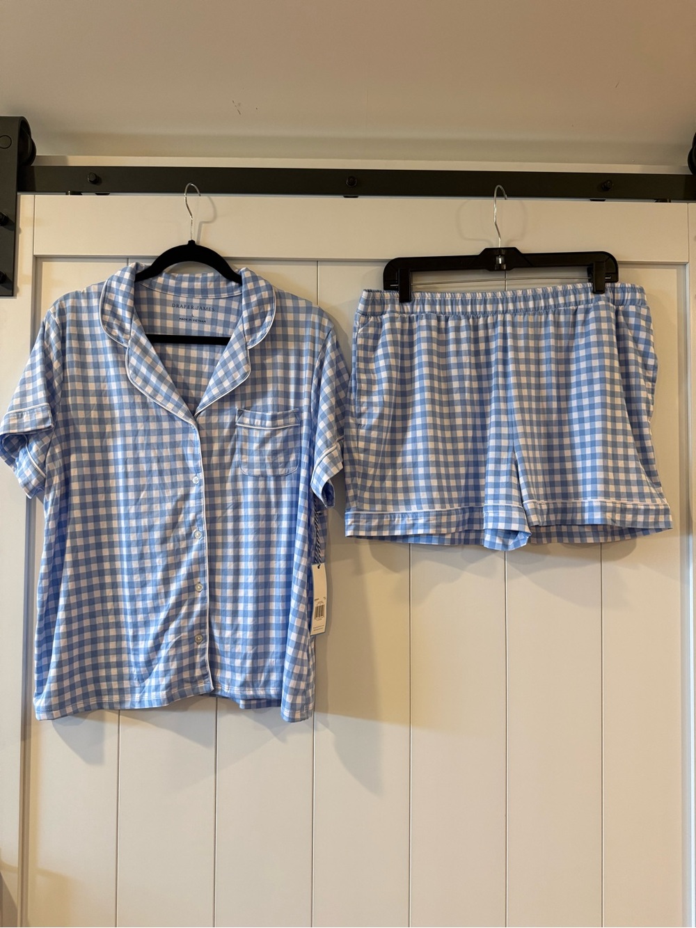 Draper James Blue Gingham Short Sleeve Pajama Set